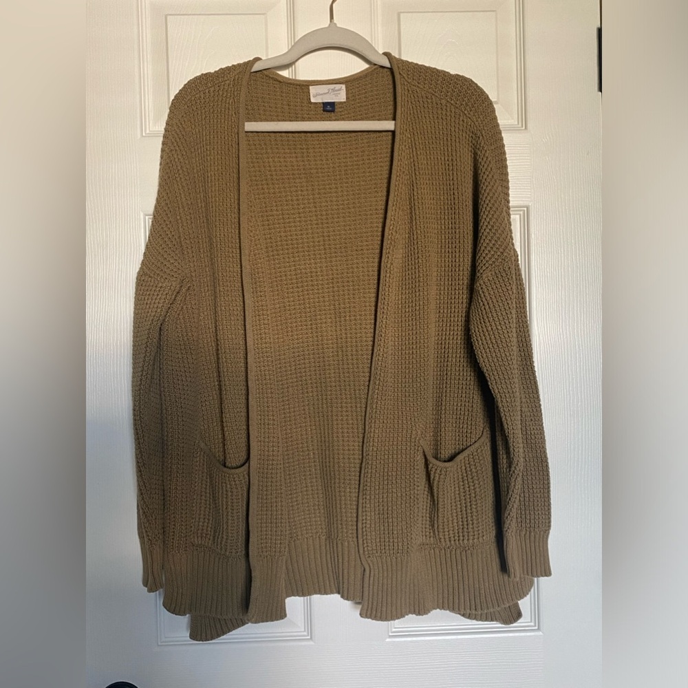 Army green cardigan. Size XL